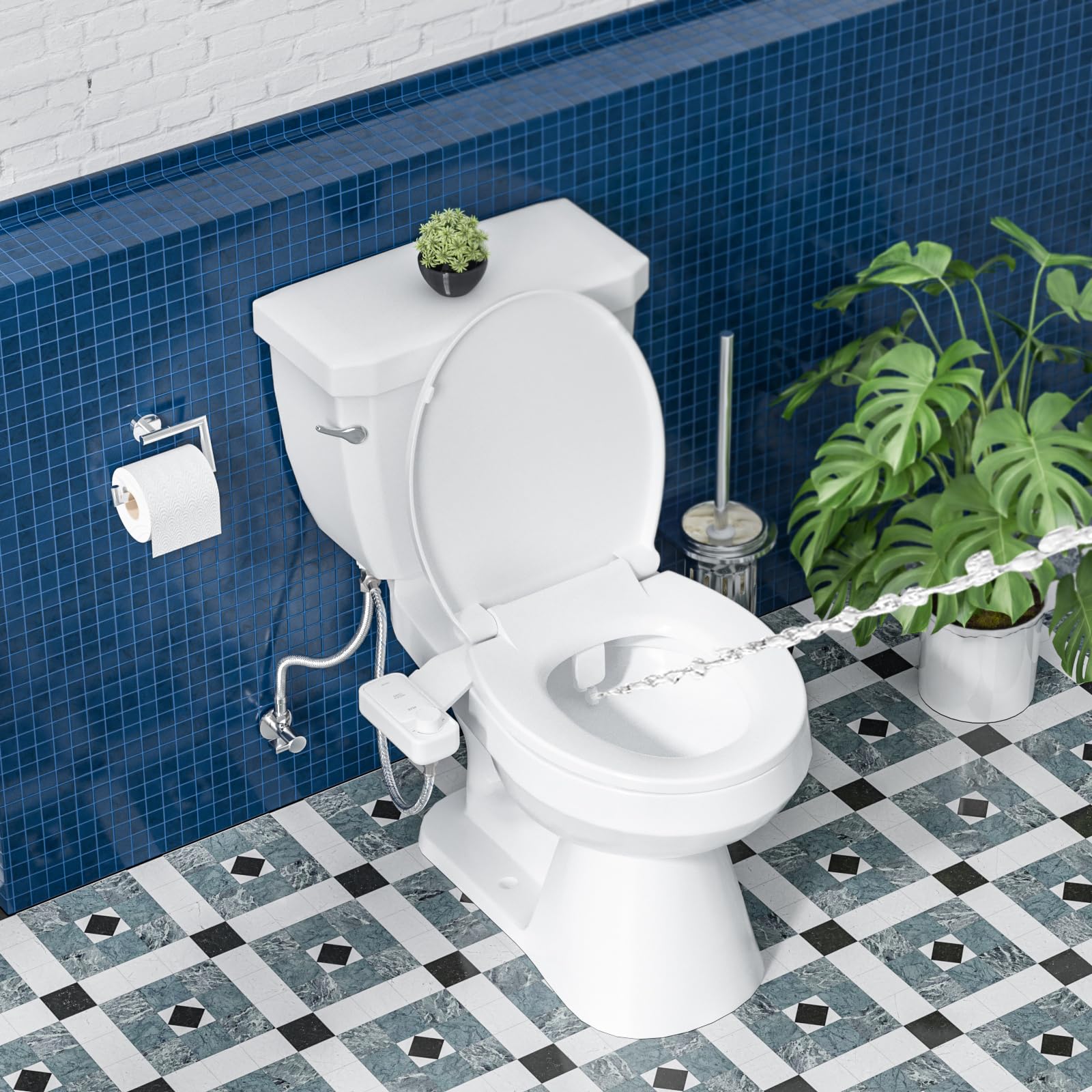 Clirass brass T-adapter and braided hose showcase durable, long-lasting plumbing connections.