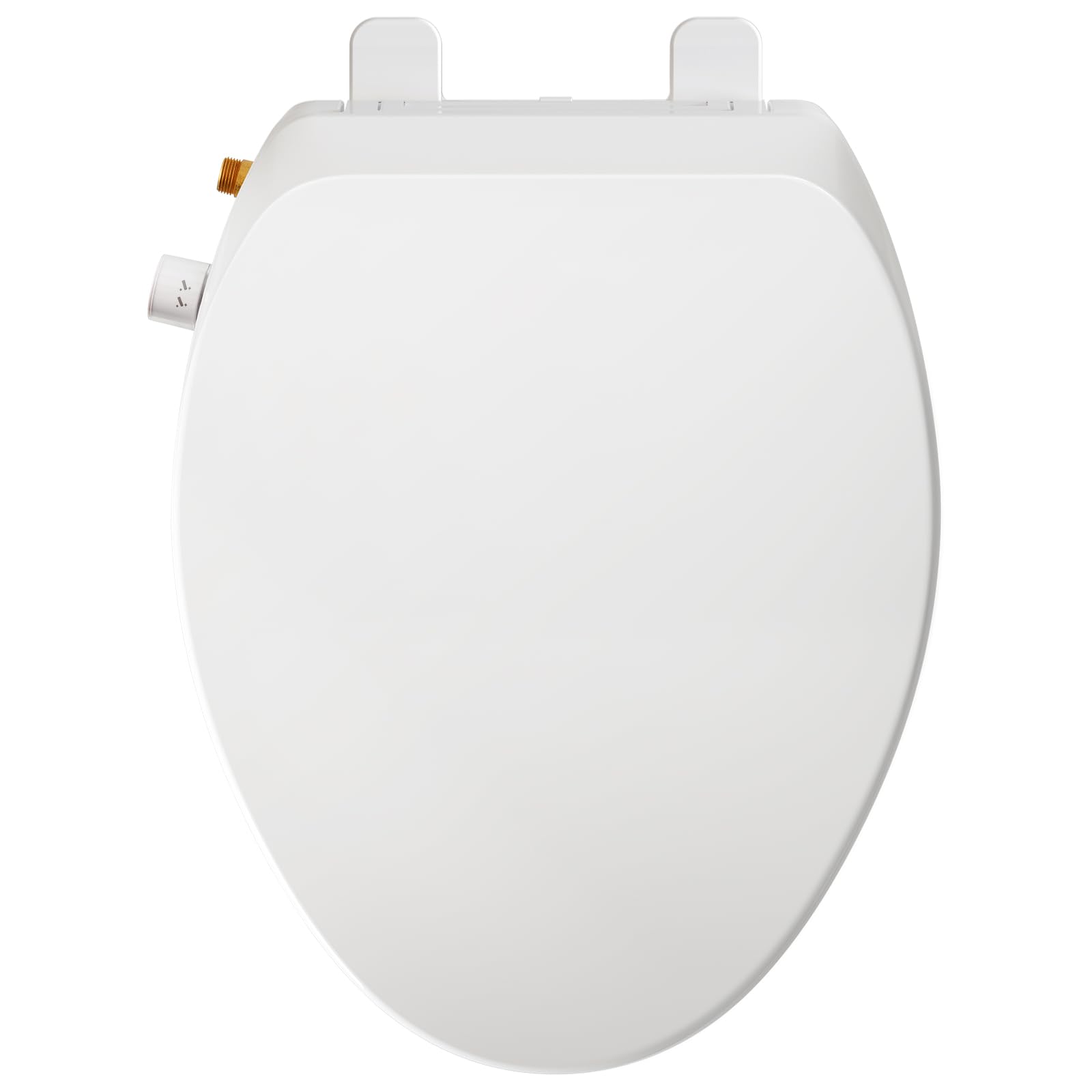 Clirass elongated bidet seat with brass inlet for reliable water supply.