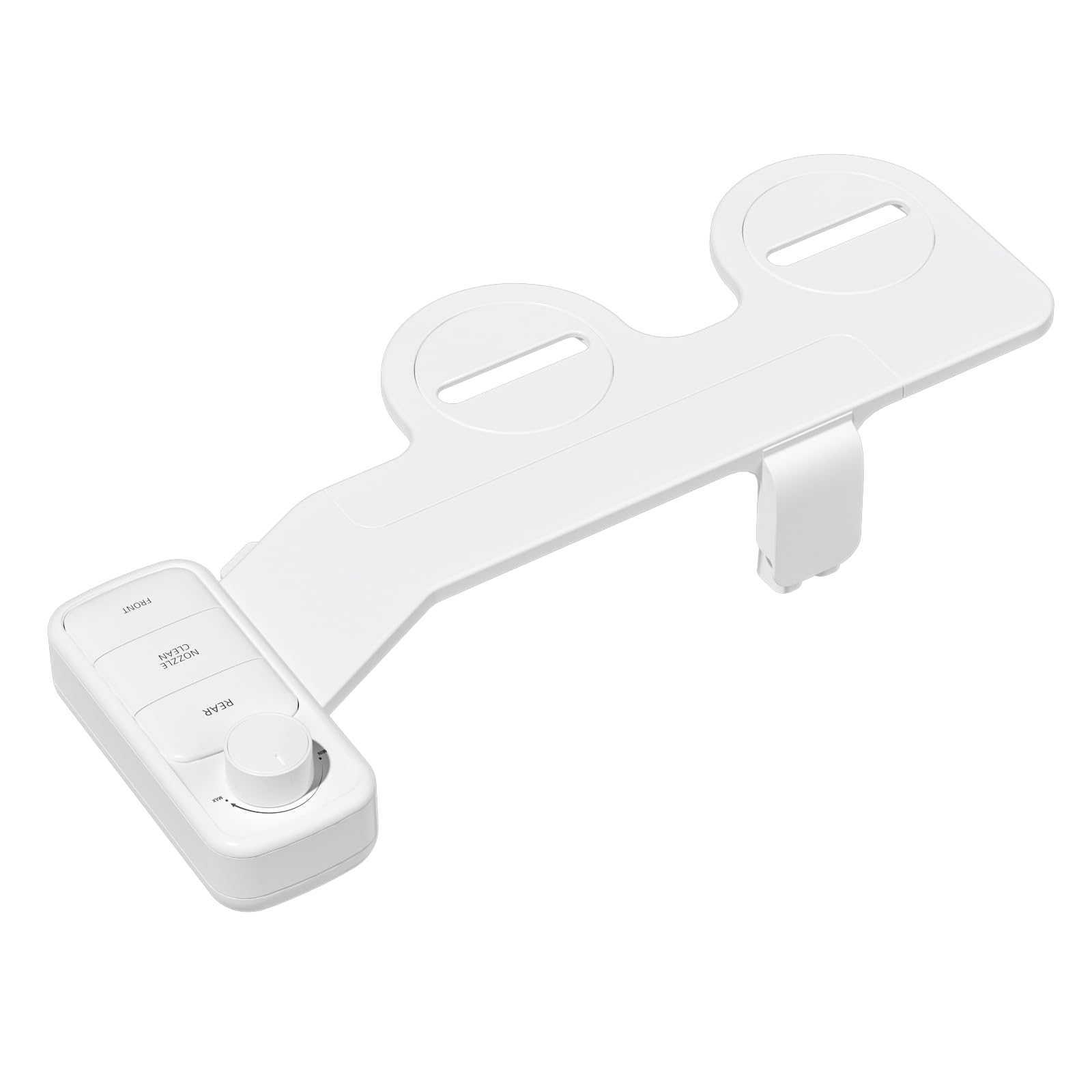 Clirass nozzle-clean button and retractable nozzle highlight self-cleaning feature.