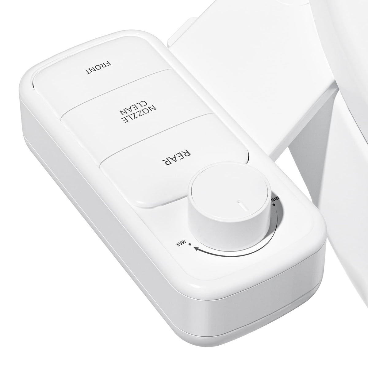 Clirass Ultra-Slim Bidet Attachment front view showing slim profile for easy installation.