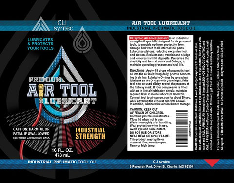 CLIsyntec Premium Air Tool Lubricant drops application demonstrates precise lubrication.