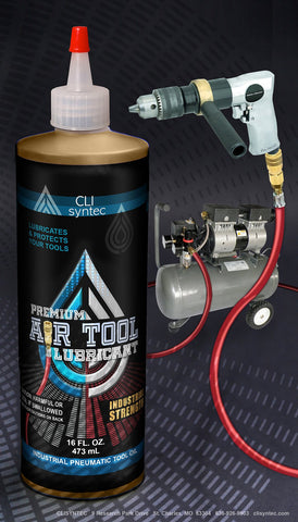 CLIsyntec Premium Air Tool Lubricant squeeze bottle design eases maintenance.