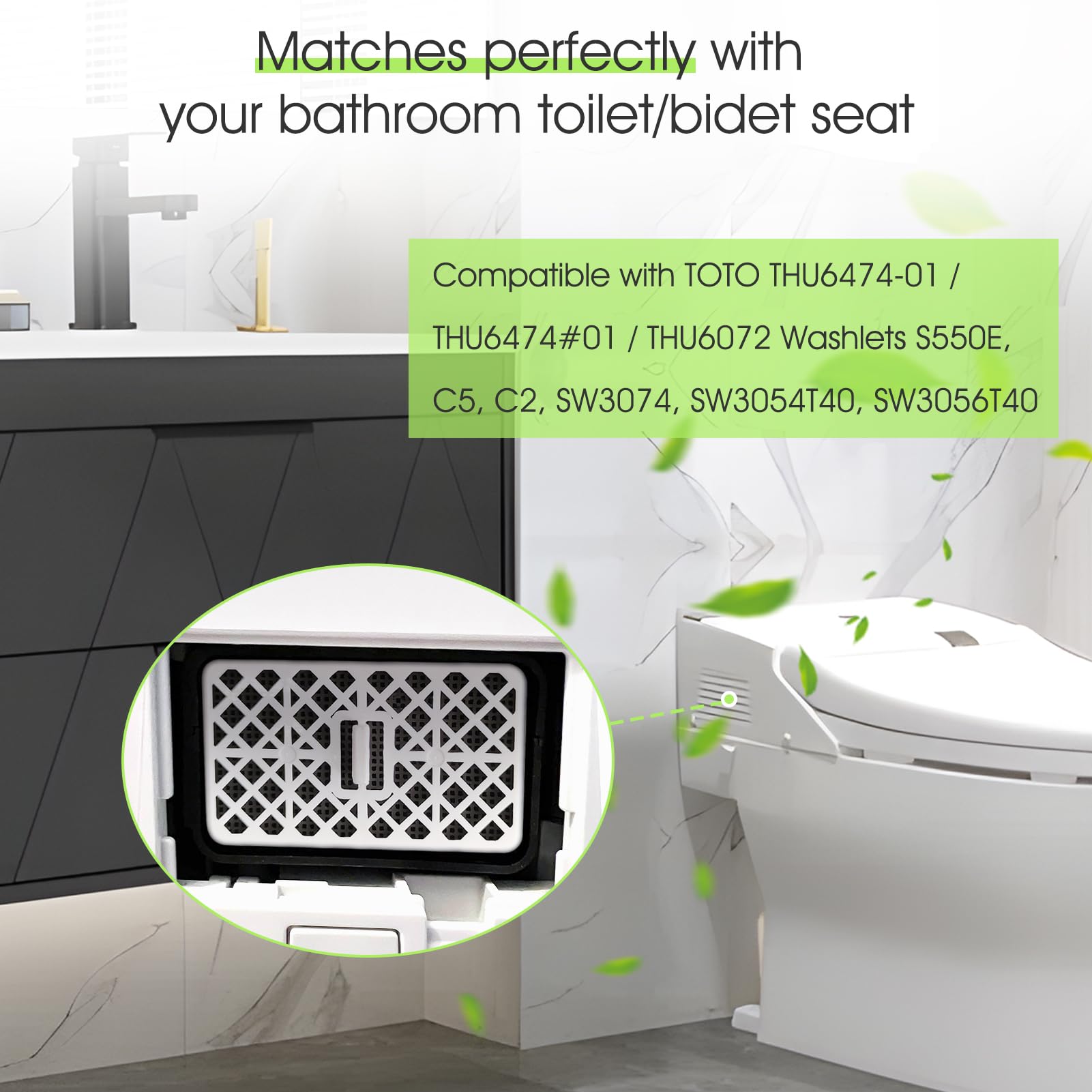 CLLOMAGY deodorizer filter compatible with S550E and C5 improves bathroom scent after use.