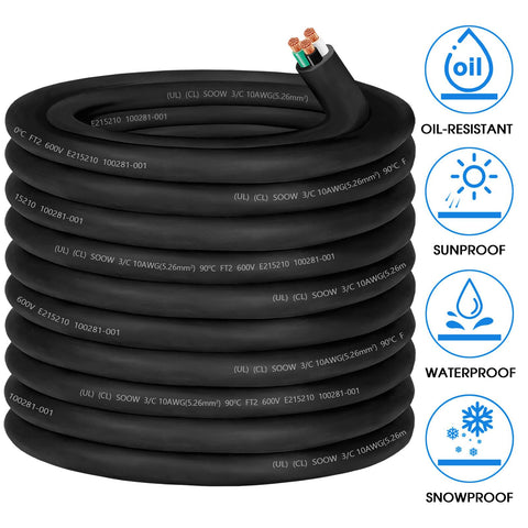 CLLOMAGY Industrial-grade SOOW cord for power distribution on job sites.