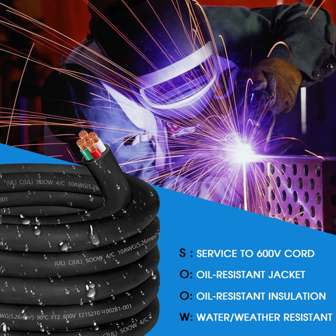 CLLOMAGY rubber-insulated SOOW cord resists harsh outdoor conditions