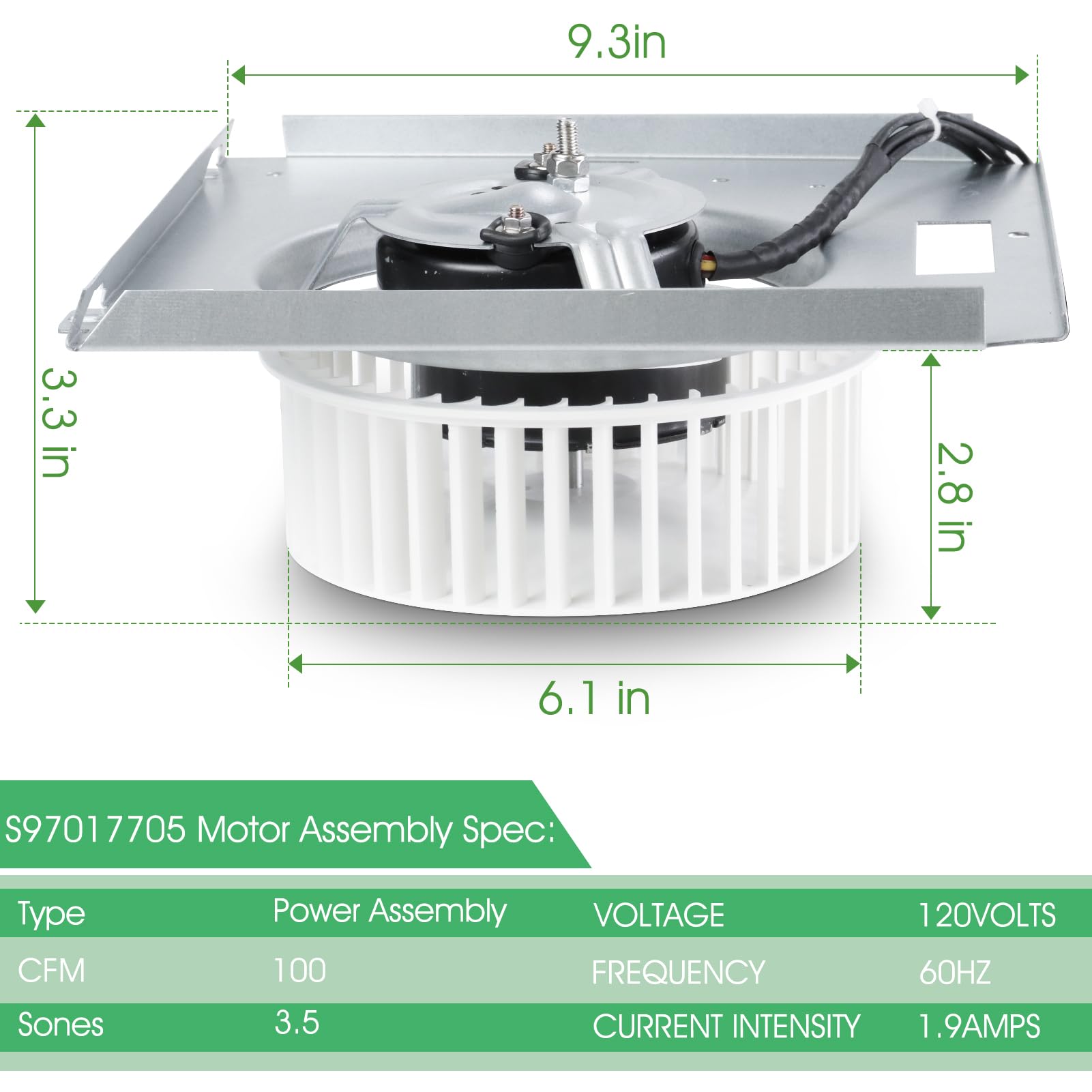CLLOMAGY S97017705 motor-assembly compatible with NuTone and Broan fans
