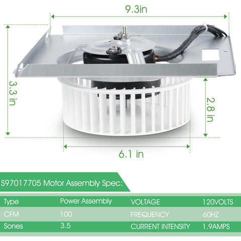 CLLOMAGY S97017705 motor-assembly compatible with NuTone and Broan fans