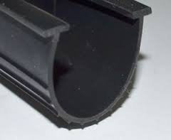 Clopay T-End bottom rubber seal installed on a garage door for efficiency.