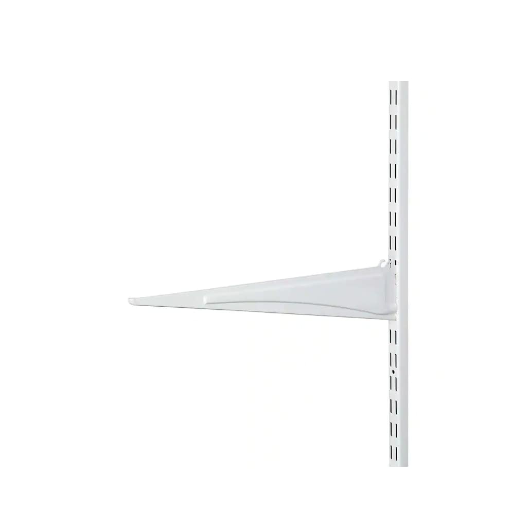 Close-up of ClosetMaid locking tab demonstrates safe shelf engagement.