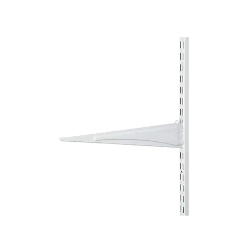 Close-up of ClosetMaid locking tab demonstrates safe shelf engagement.