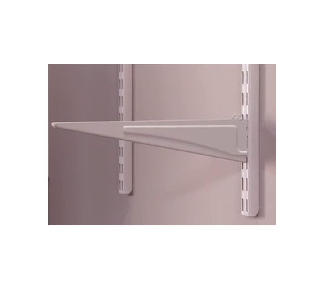 ClosetMaid ShelfTrack bracket protects shelf vinyl coating during use.