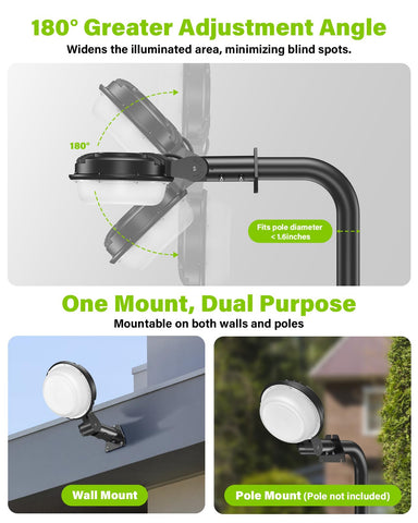 CLOUDERROR 150W barn light dusk-to-dawn sensor enables automatic nighttime illumination.