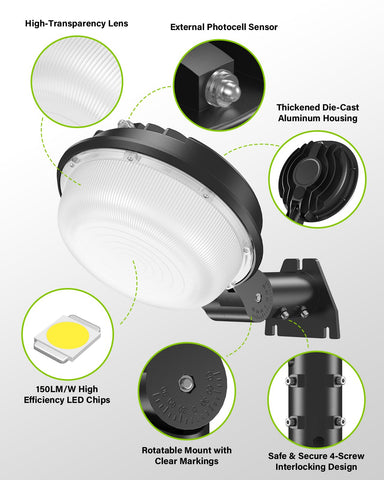 CLOUDERROR 150W barn light IP65 waterproof design withstands rain.