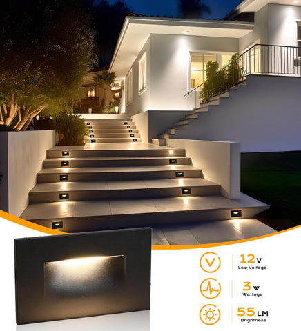CLOUDY BAY step light installs in standard gang box for easy wiring.