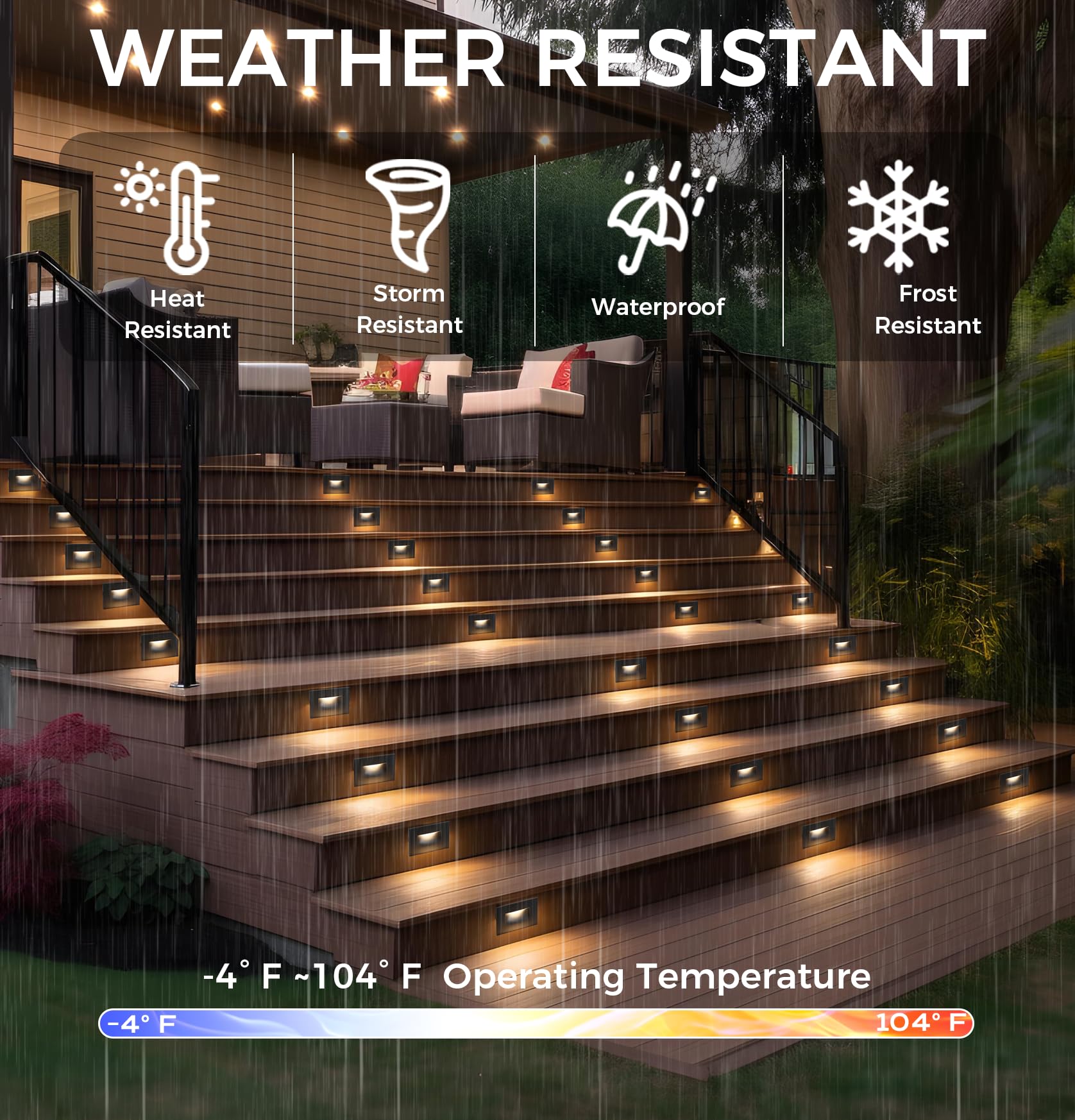 CLOUDY BAY 12V step light 5000K daylight for bright outdoor steps.