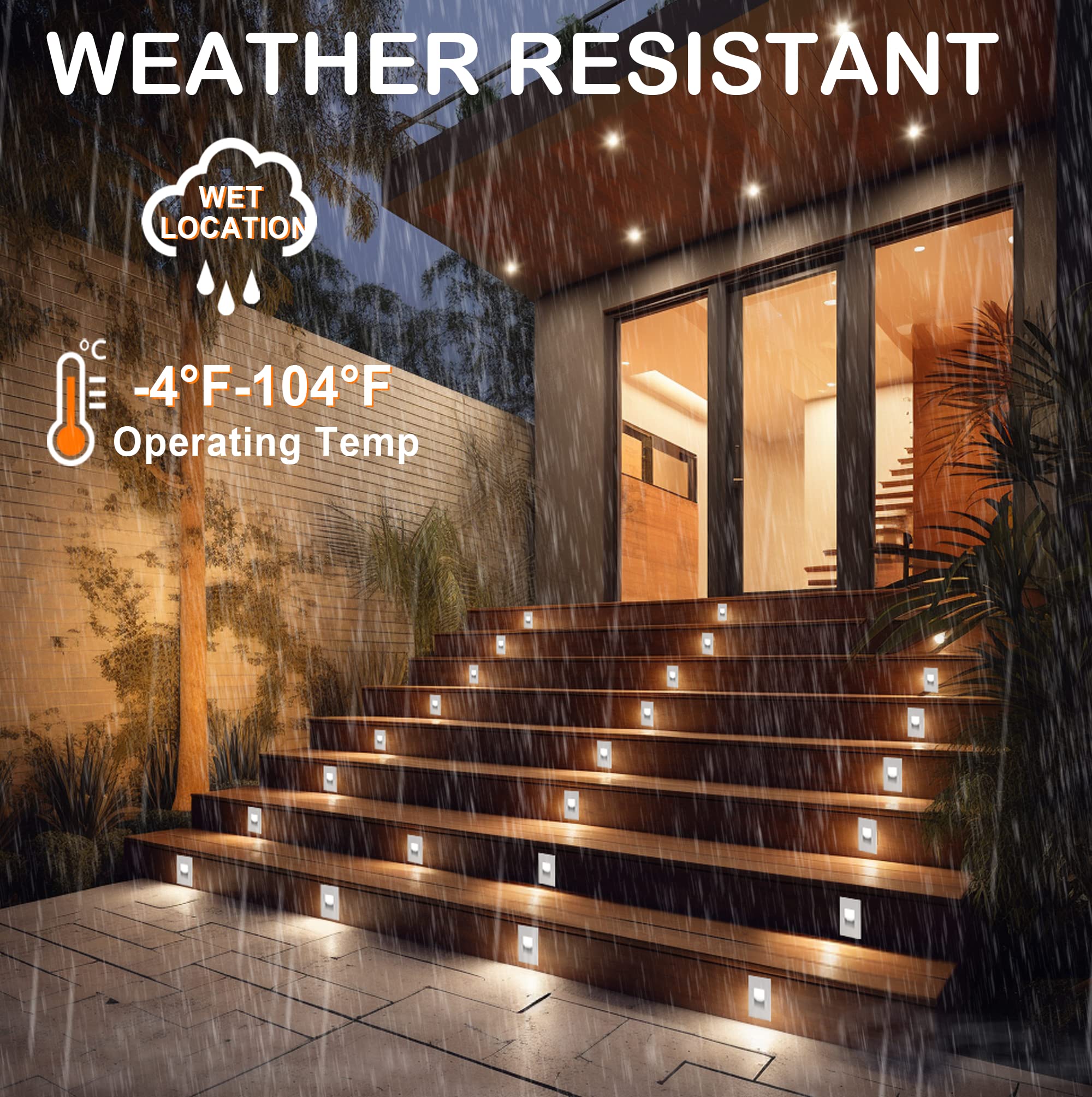 Cloudy Bay step light suitable for indoor and outdoor use.