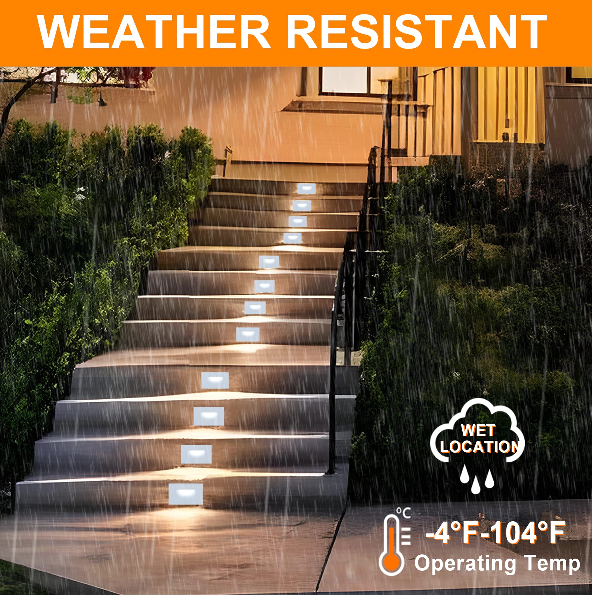 Cloudy Bay 3-pack of step lights delivering consistent warm illumination