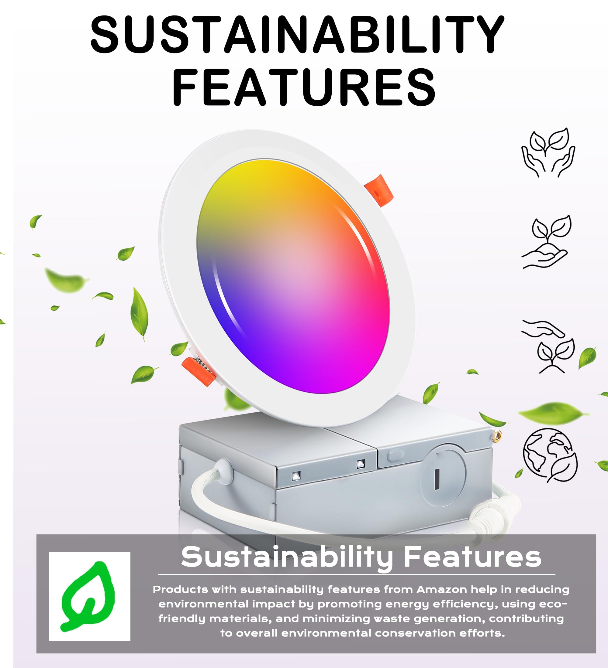 Cloudy Bay Alexa and Google Home compatible recessed lighting for hands-free control.