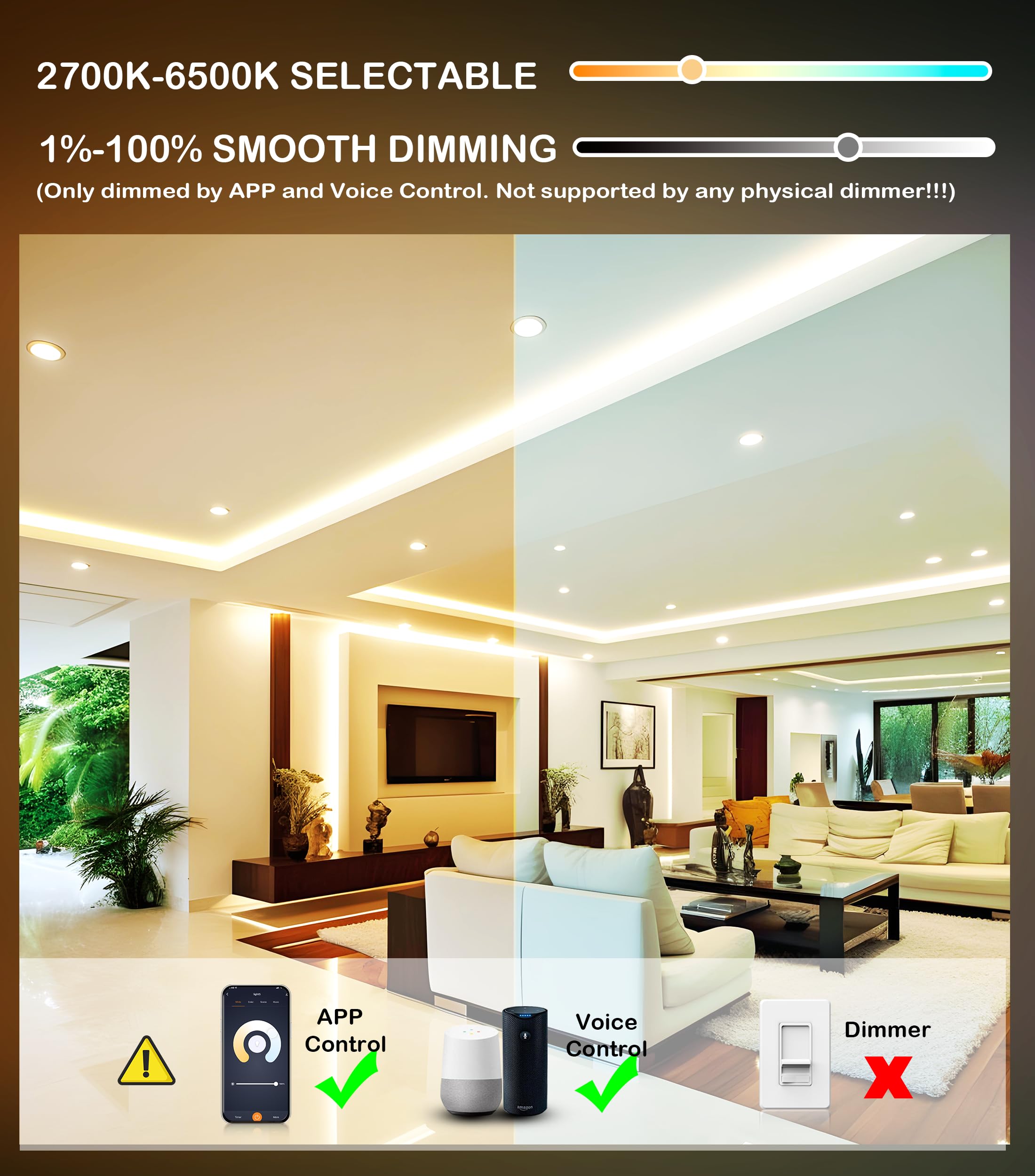 Cloudy Bay CRI90+ wet-location recessed light suitable for bathrooms.
