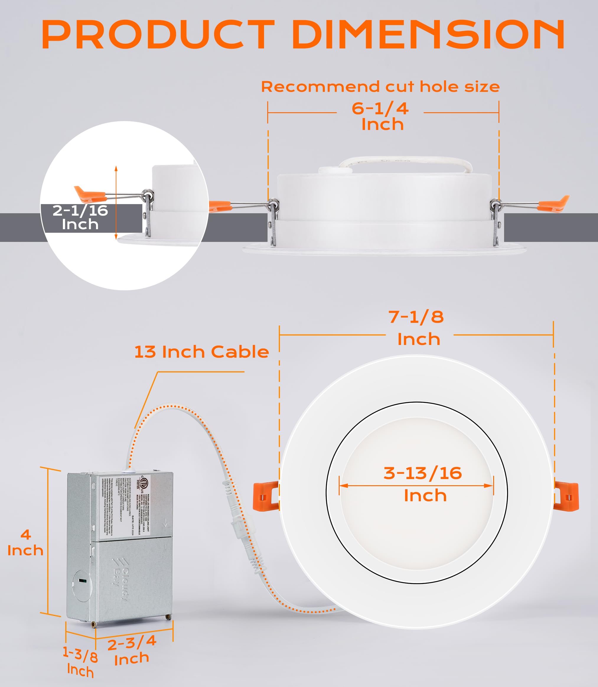 Cloudy Bay IC-rated LED suitable for damp locations like kitchens and baths