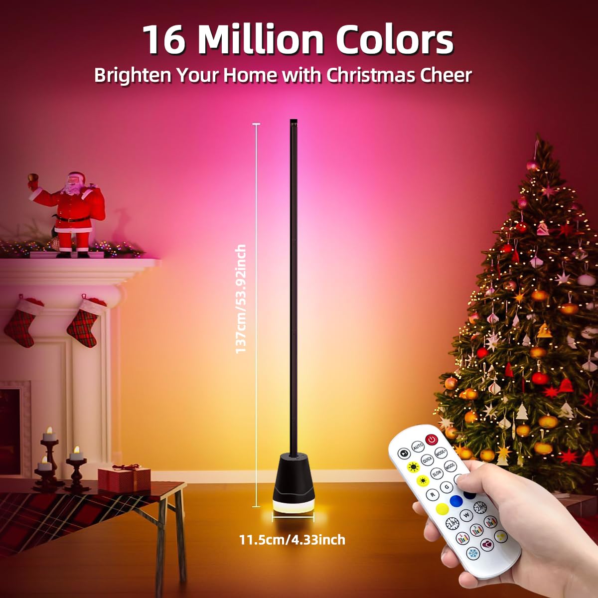 Clownya LED corner lamp with 16 million colors to tailor ambiance.
