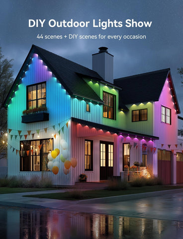 Clownya RGB lights at dusk enhance backyard gatherings.