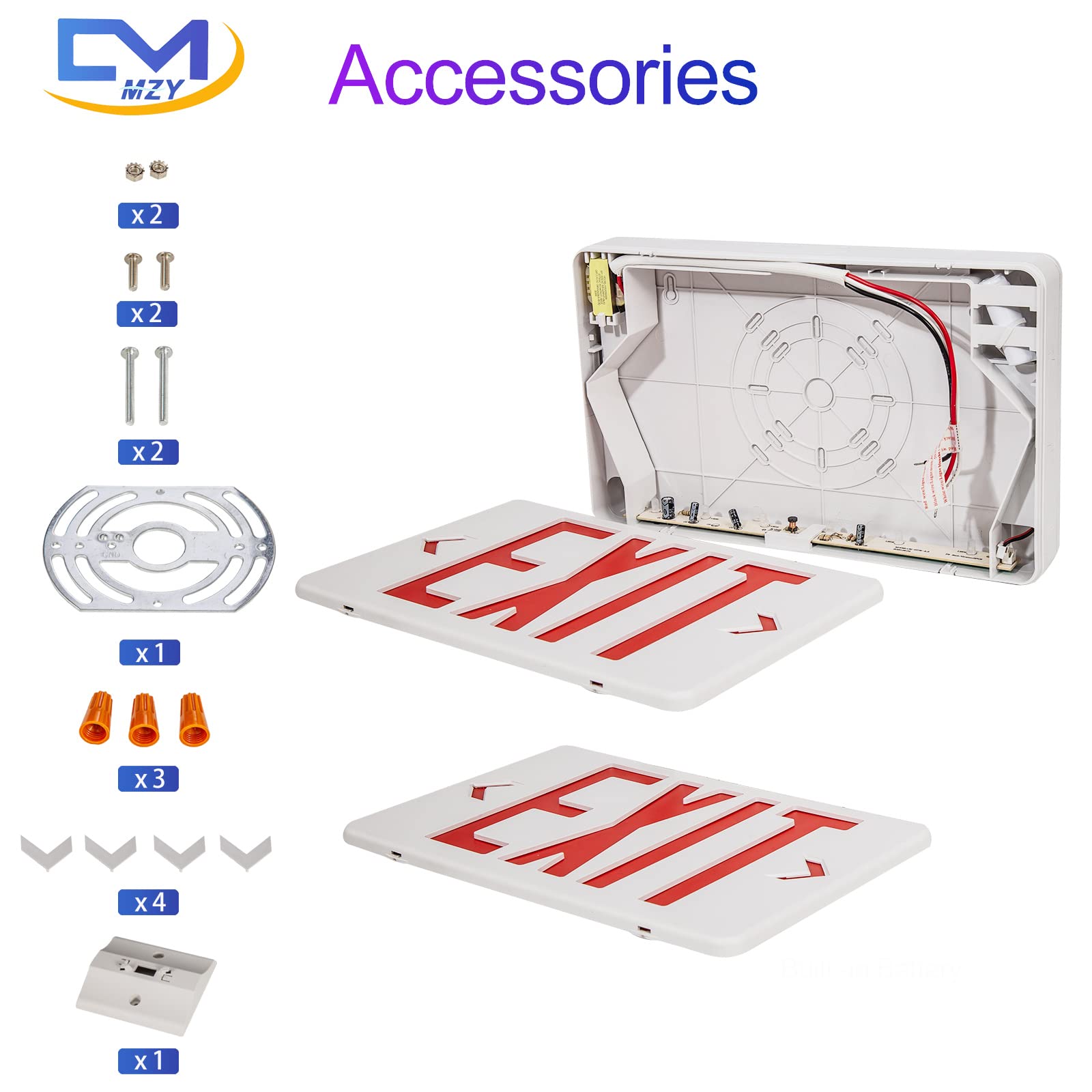 CM MZY exit sign with battery backup for emergency illumination