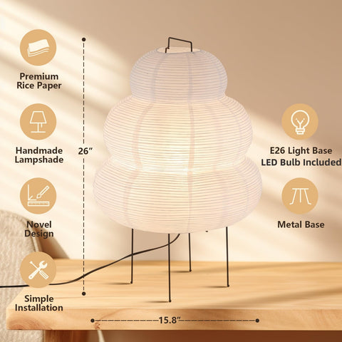 CMHSYTKE Akari floor lamp tool-free assembly demonstration for quick setup.