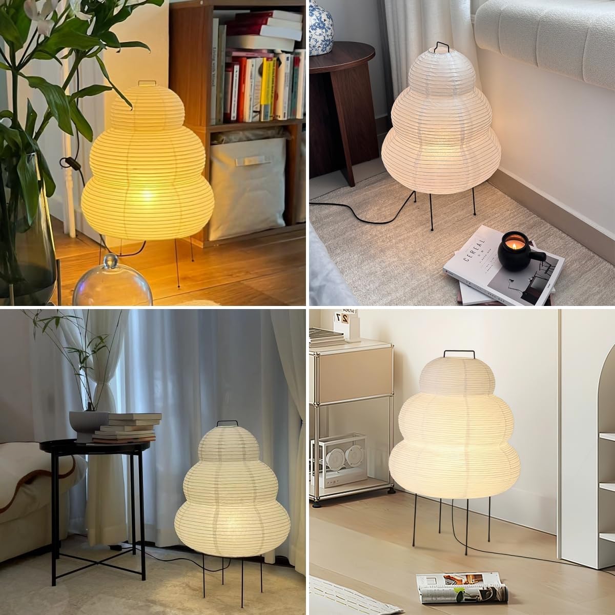 CMHSYTKE Noguchi-inspired decor enhances mid-century modern room style.