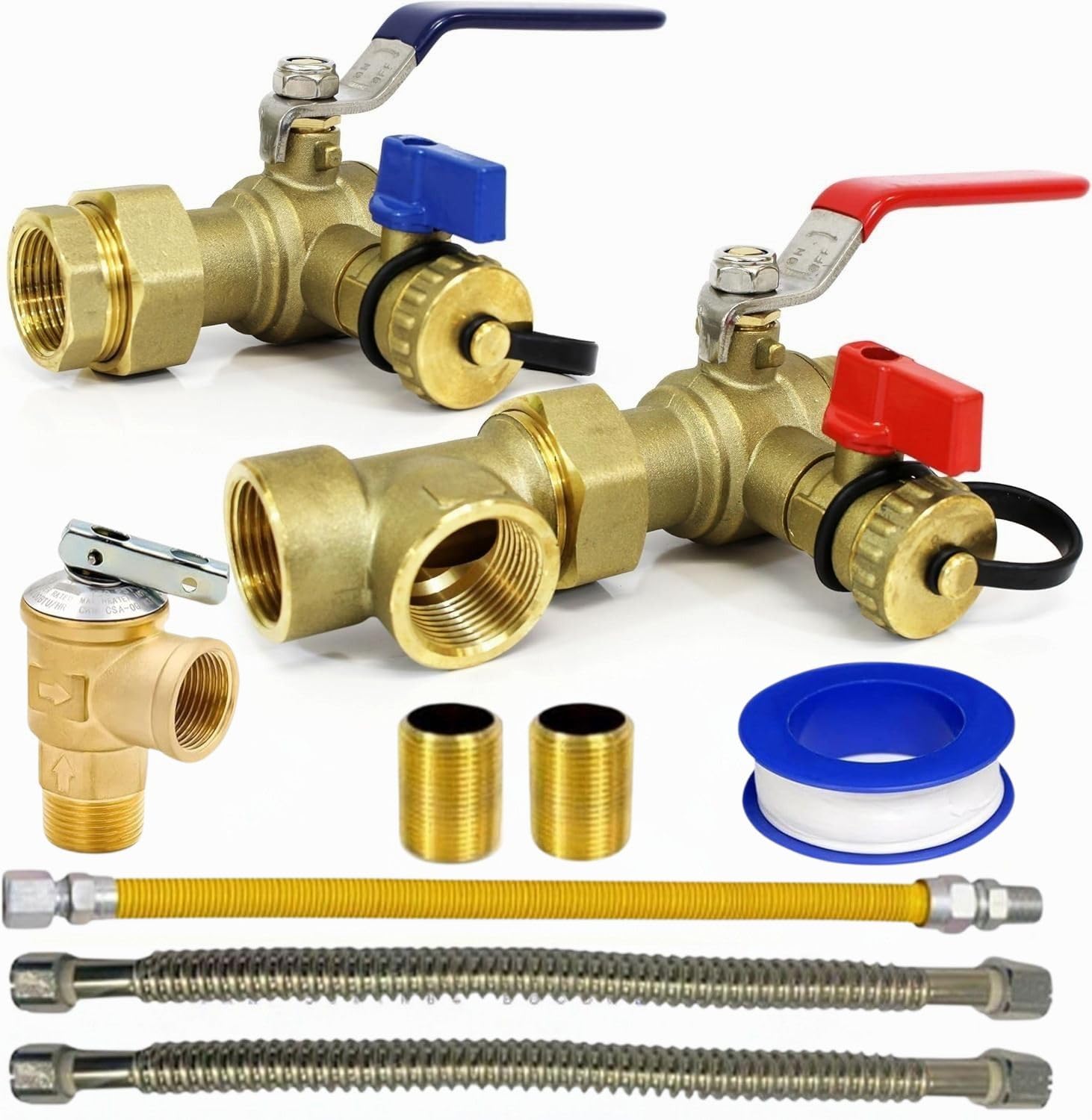 CMI Inc valve kit with 3/4 inch IPS female threads for reliable tankless connections