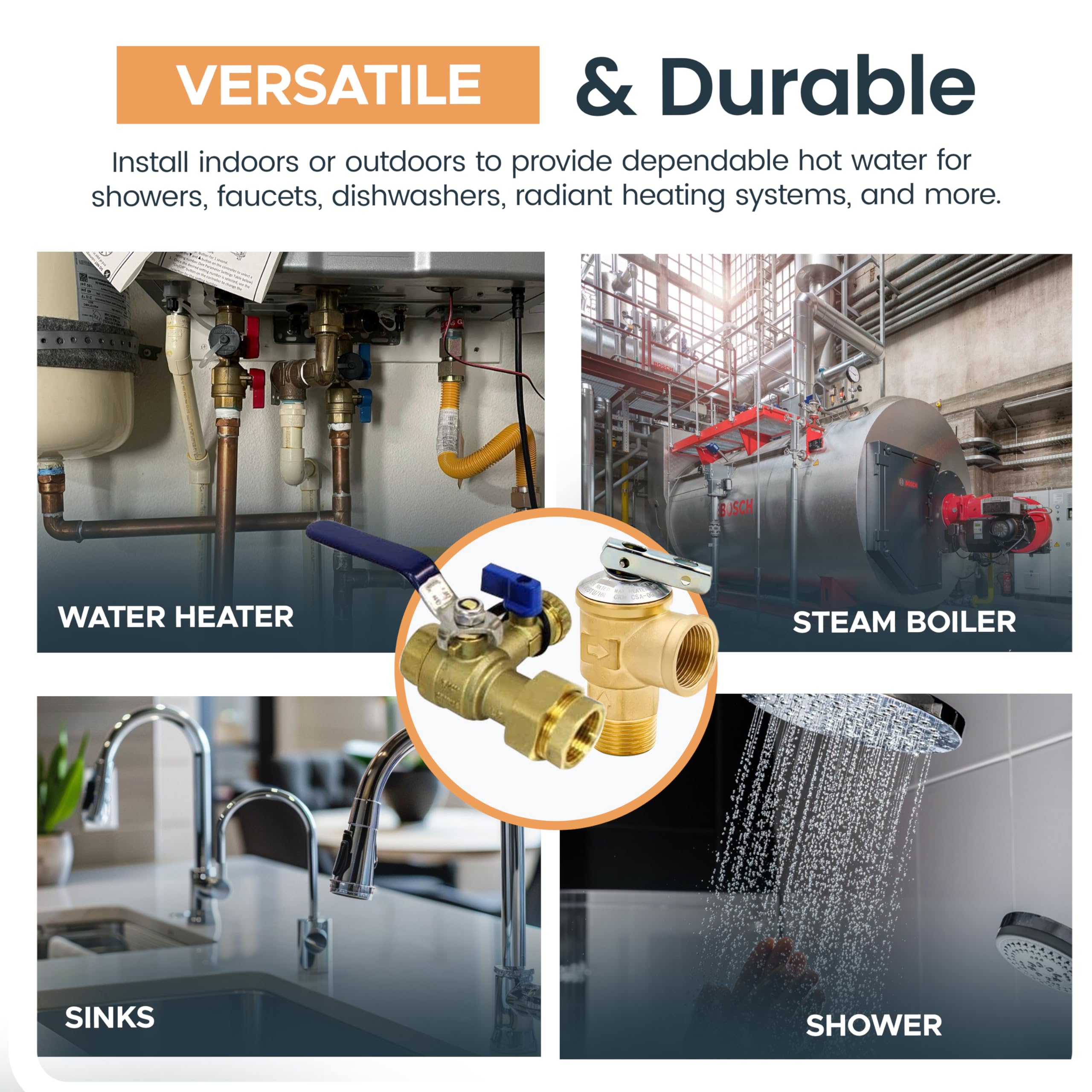 CMI valve kit compatible with major tankless brands for flexible use