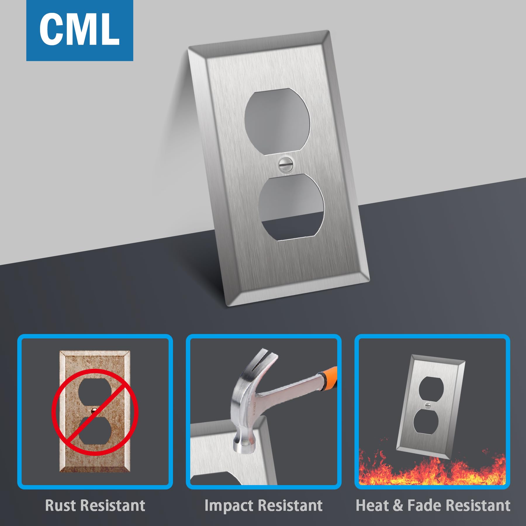 CML 1-gang 20-pack brushed silver for uniform upgrades