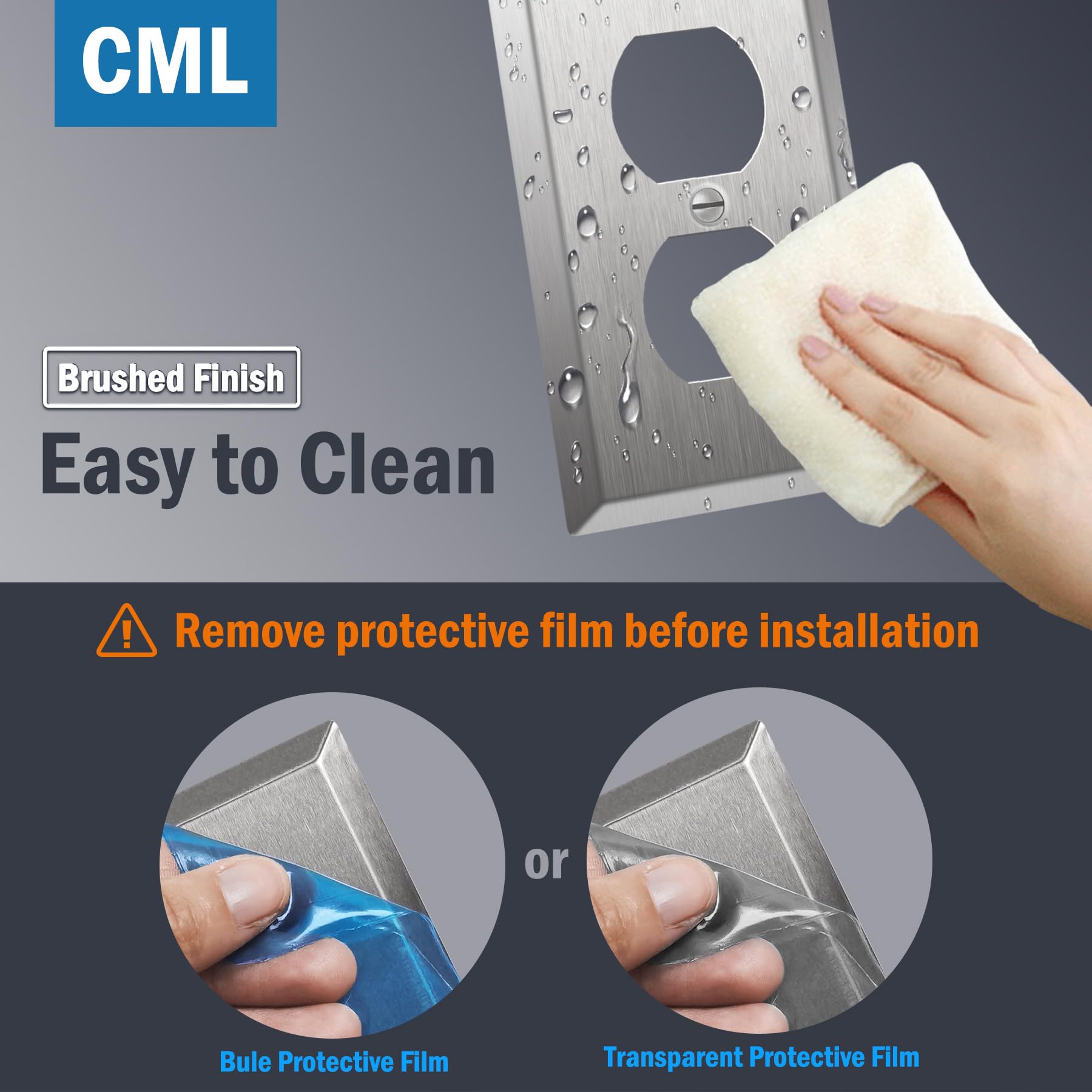 CML duplex wall plate includes screws for quick installation