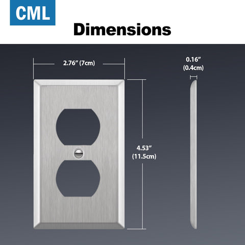 Brushed silver finish on the CML wall plate suits modern décor