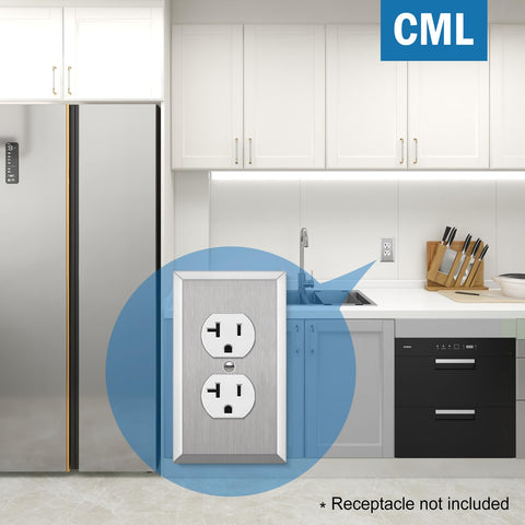 Protective film removed from CML wall plate, ready to install