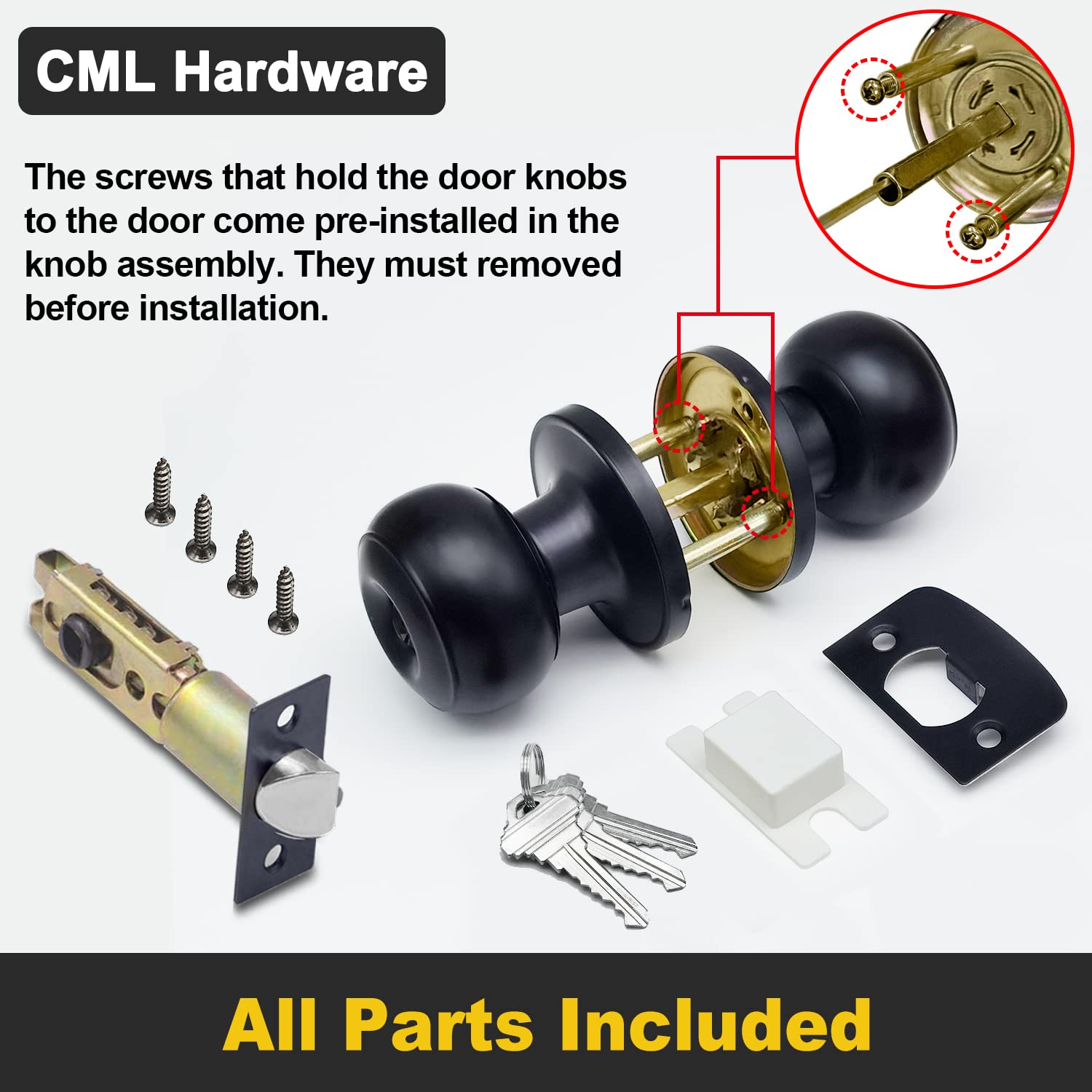 CML Hardware 6 keys included close-up emphasizes convenience and spare keys.