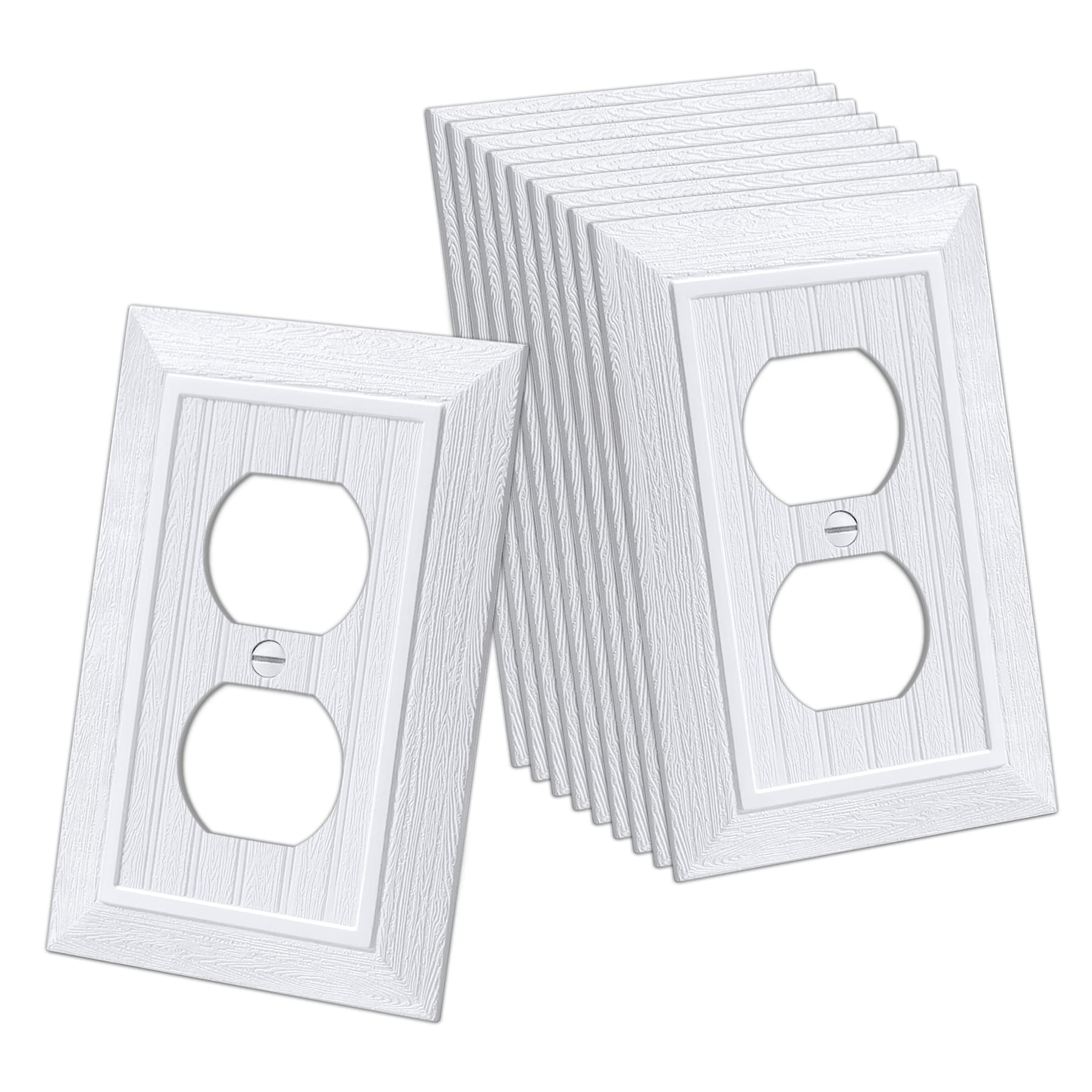 CML Hardware Classic 1-Gang beadboard wall plate in white enhances vintage decor.