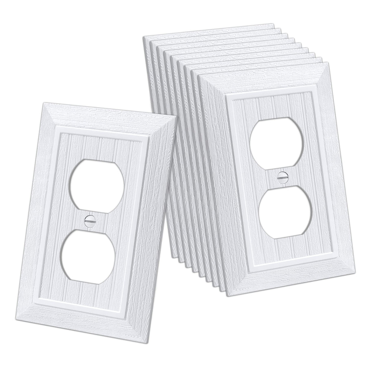 CML Hardware Classic 1-Gang beadboard wall plate in white enhances vintage decor.
