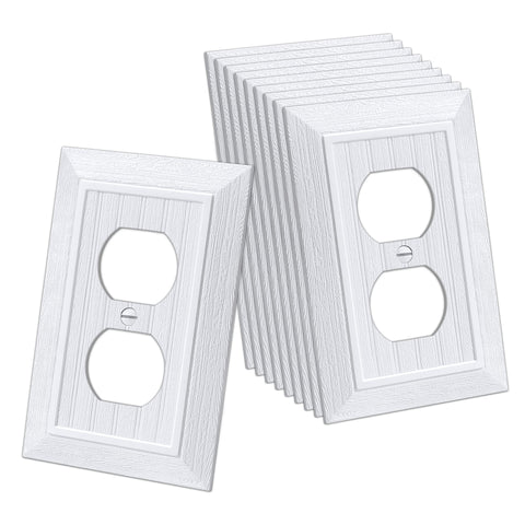 CML Hardware Classic 1-Gang beadboard wall plate in white enhances vintage decor.
