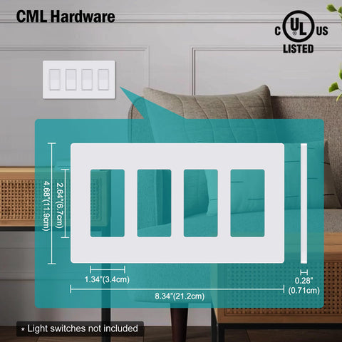 Compatible with switches, outlets, dimmers, GFCIs, and USB outlets for flexible setups