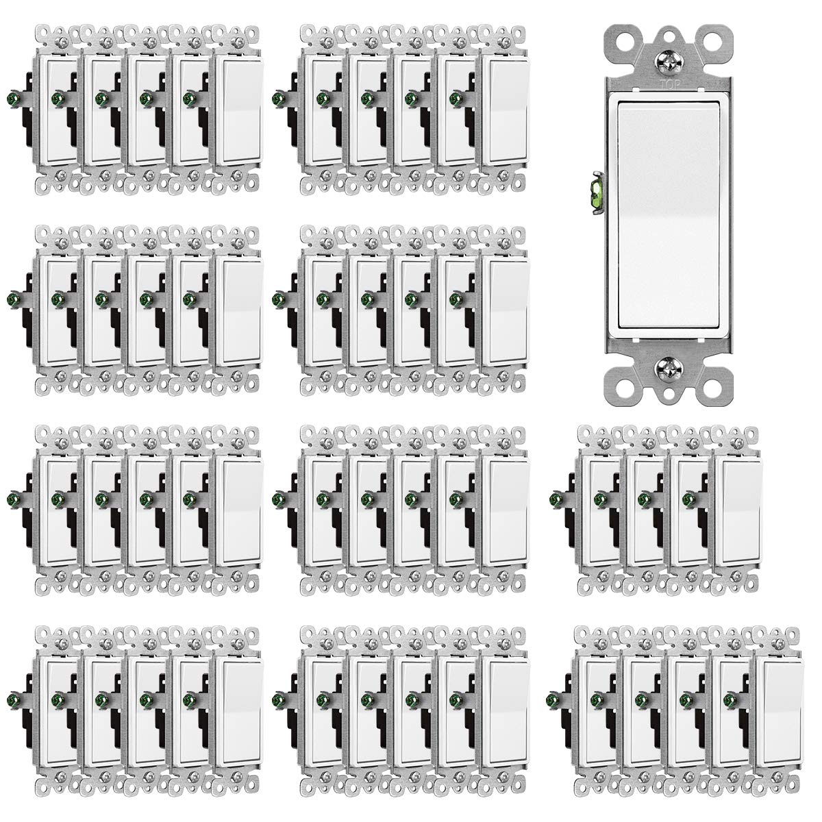 CML Decorator Wall Switch front view in white, ready for installation.
