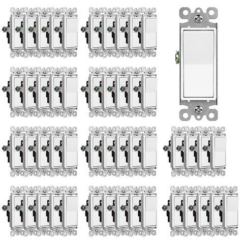 CML Decorator Wall Switch front view in white, ready for installation.