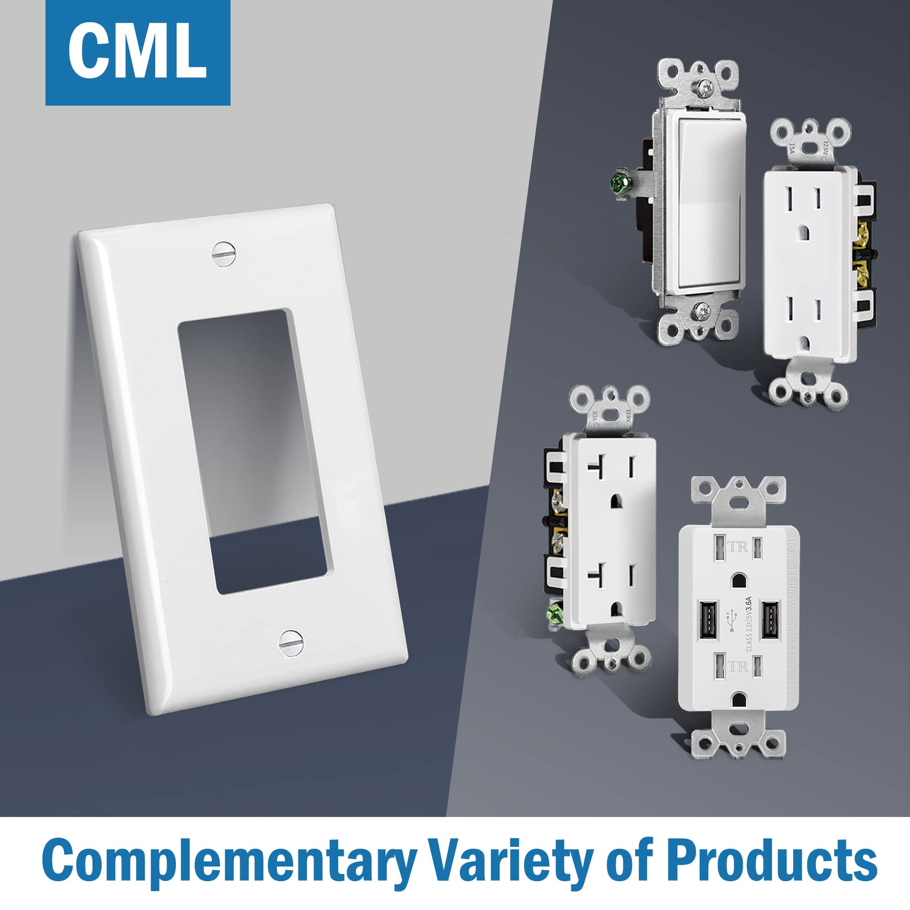 CML mid-size wall plate installation with screws demonstrates quick, tool-free upgrade