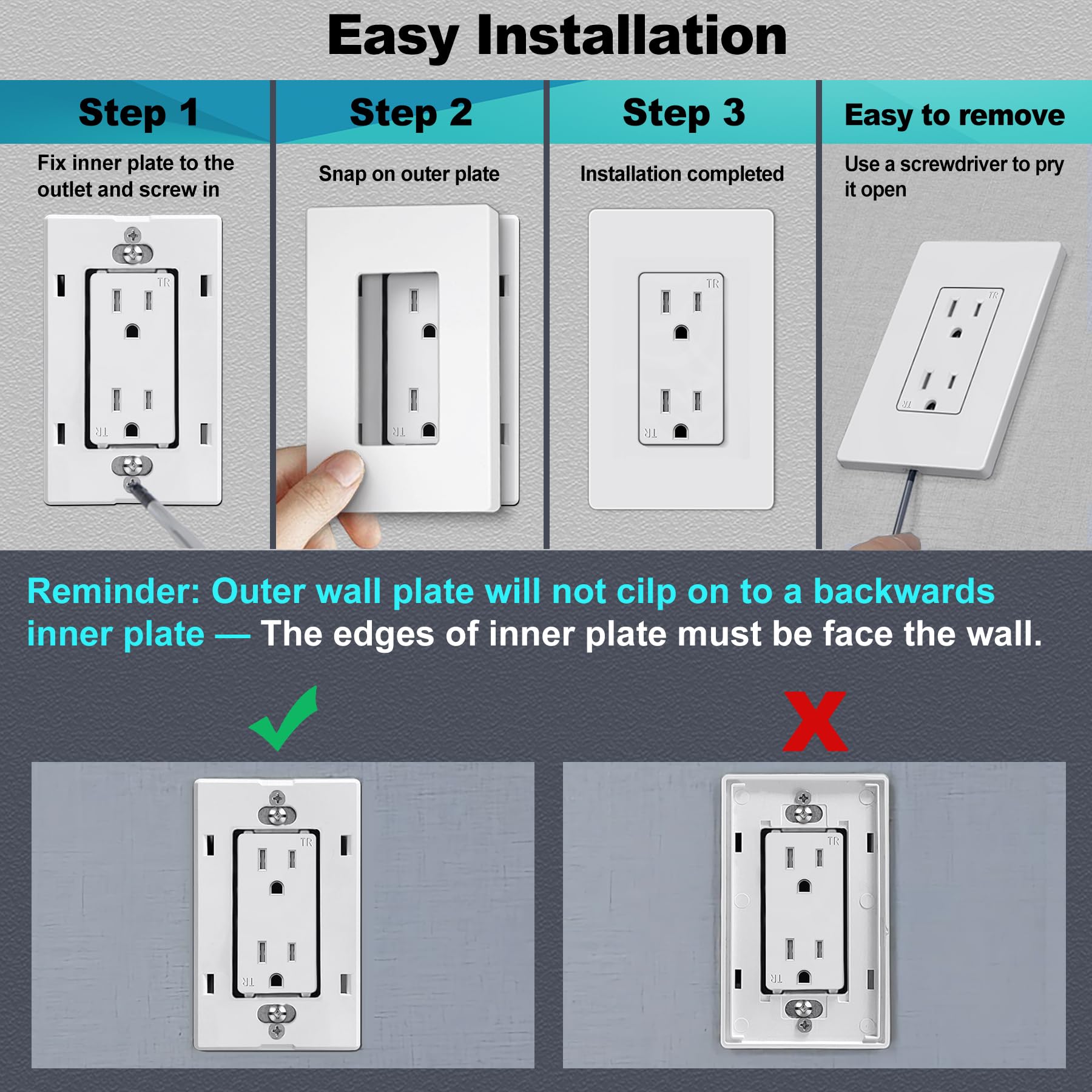 CML standard size wall plate fits most switches and outlets