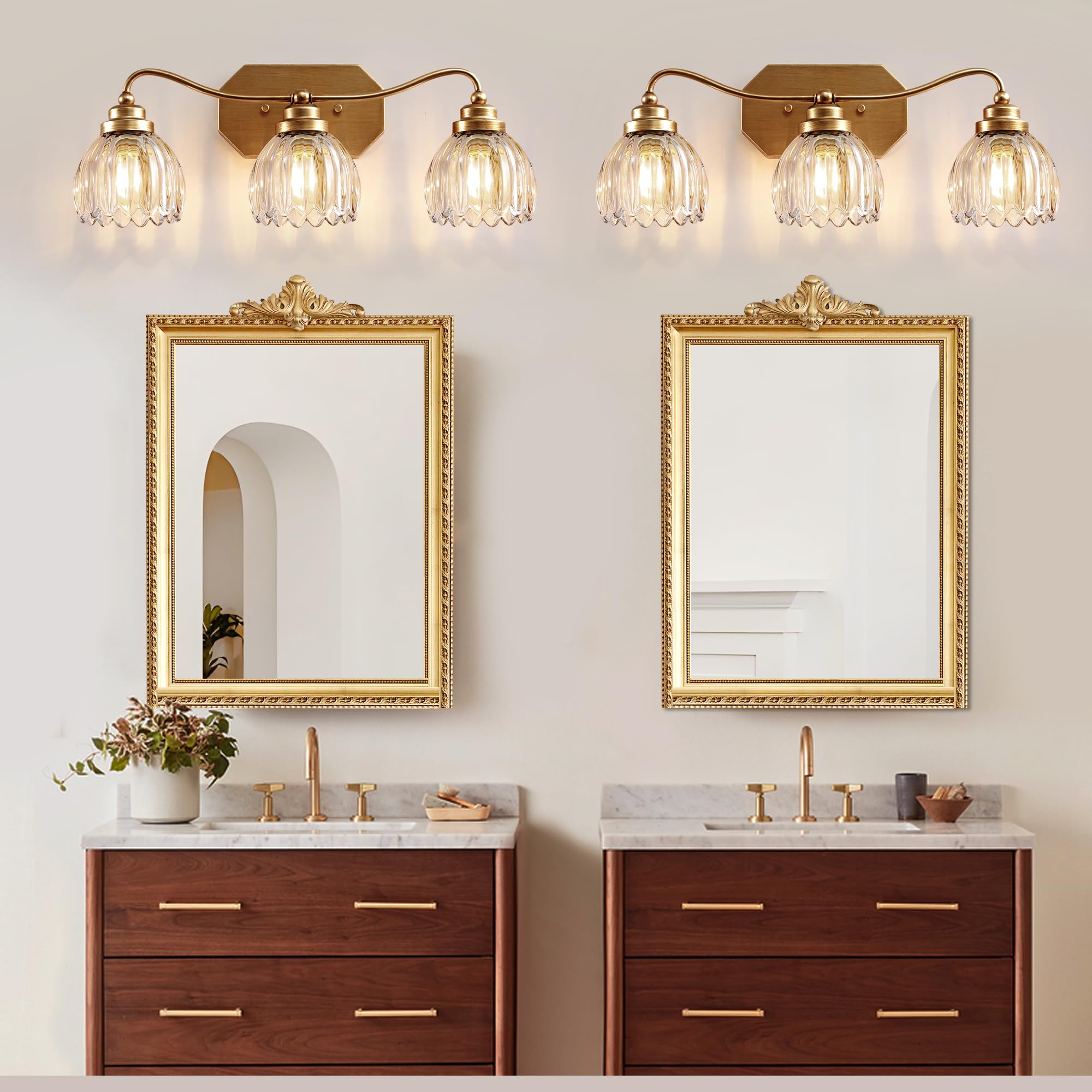 CmnVmn gold-finish antique brass detail adds timeless elegance to any space.