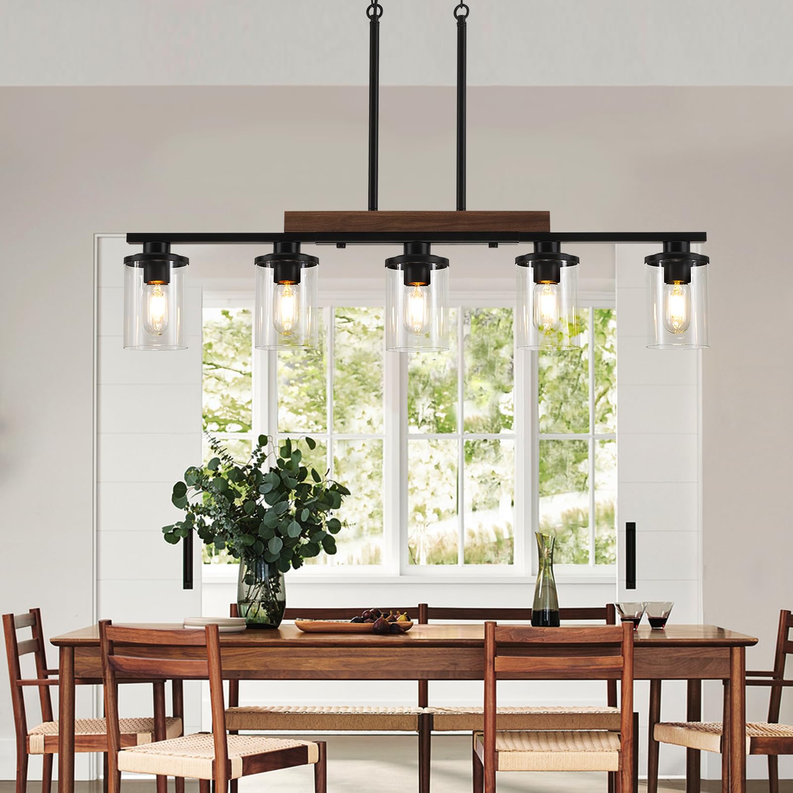 CmnVmn black rustic wood pendant adds farmhouse charm to spaces