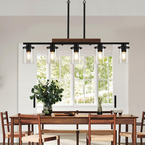 CmnVmn black rustic wood pendant adds farmhouse charm to spaces