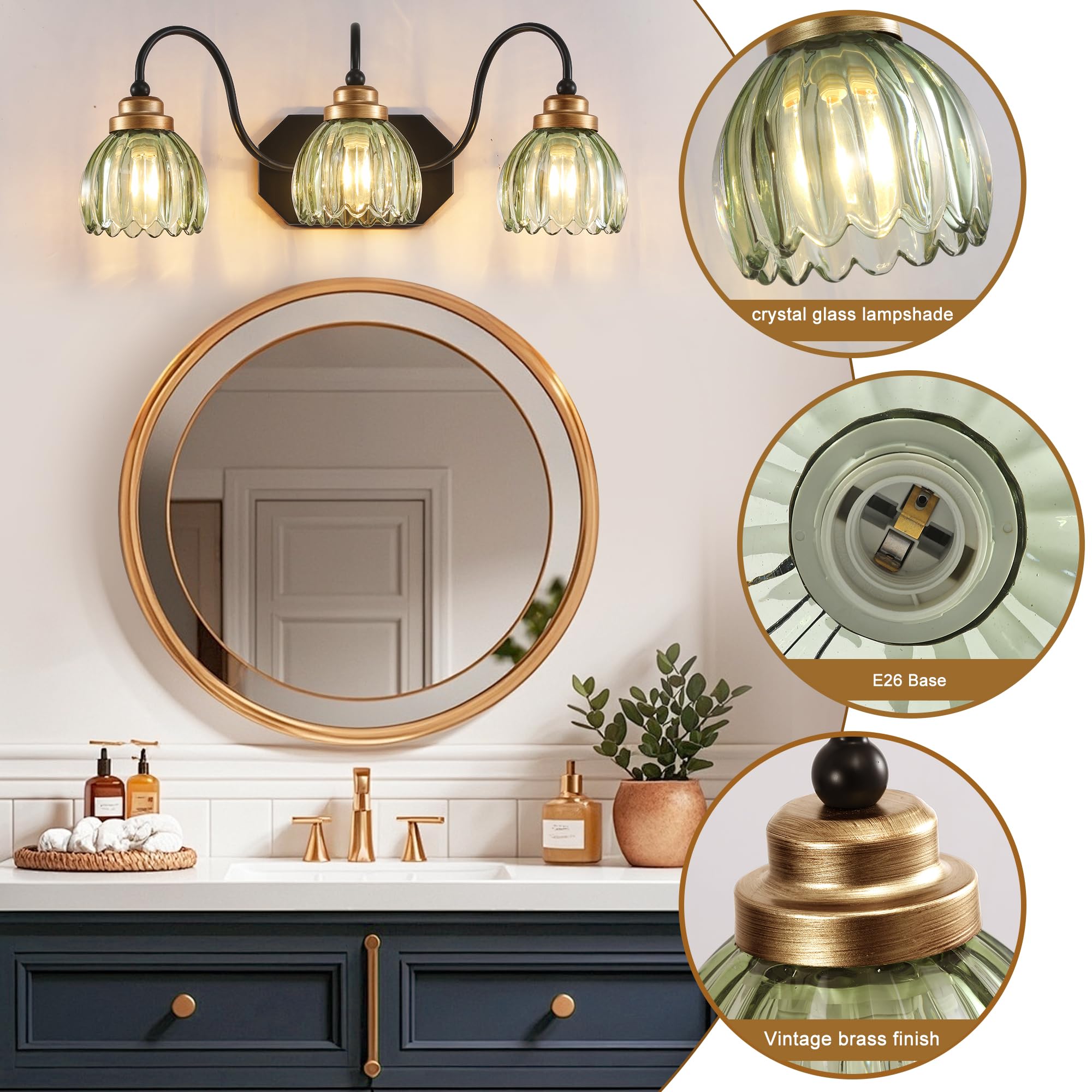 CmnVmn green glass shades highlight retro charm and vivid color.