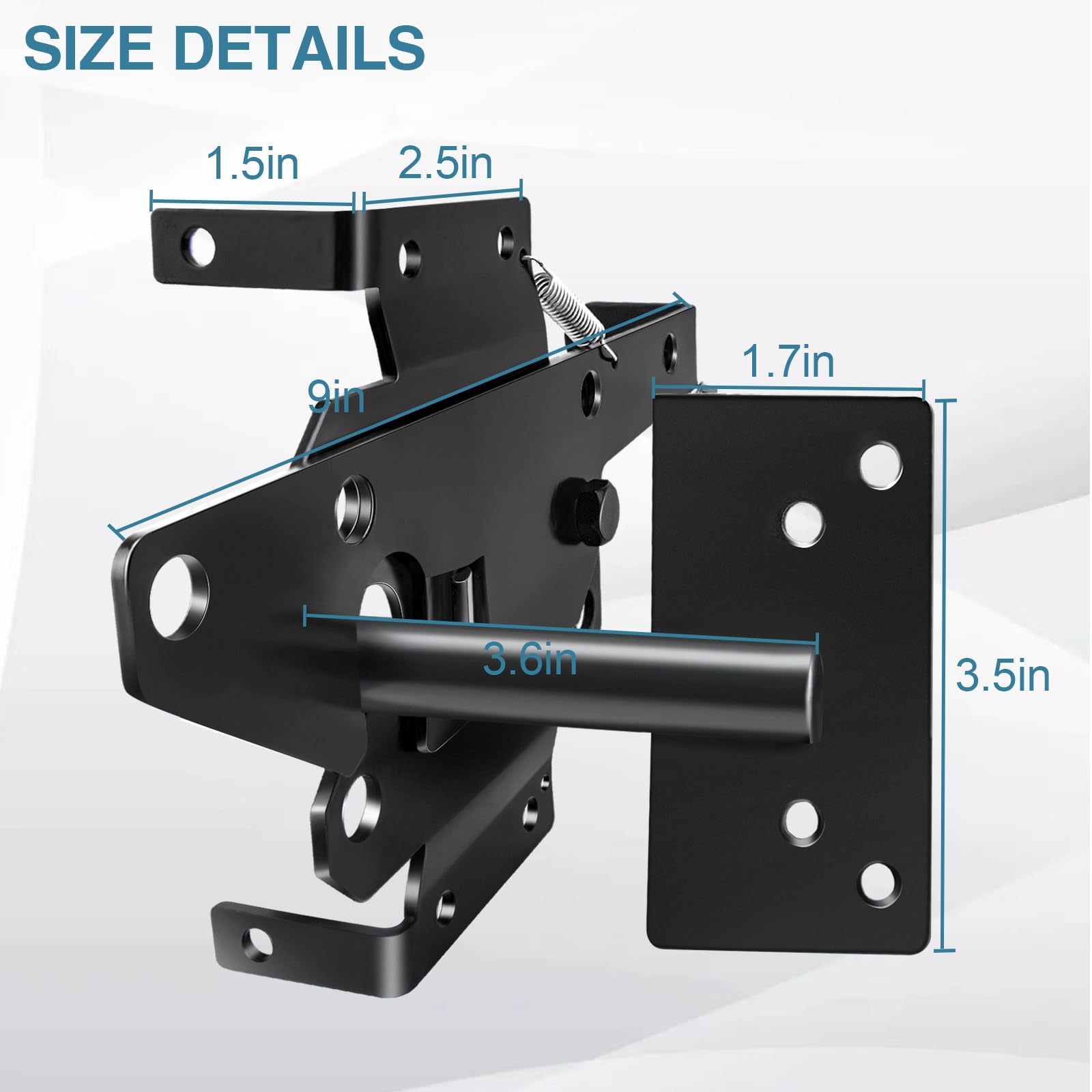 CMOOD heavy-duty gate hinges closeup highlighting durable galvanized steel construction.