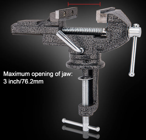 CMOOD Universal Table Vise swivel base enables 360-degree adjustments for flexible clamping angles